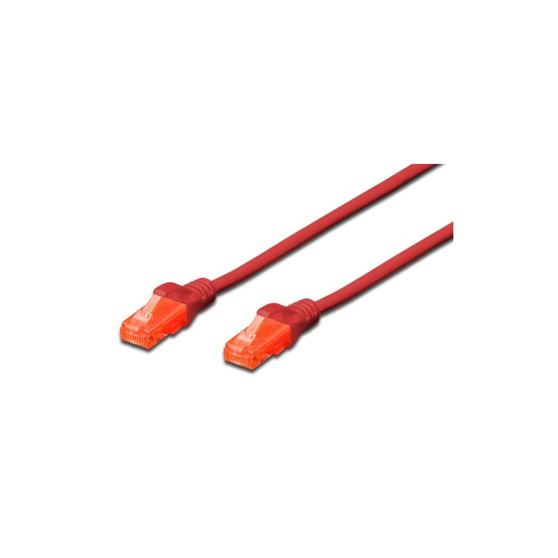 Cavo di rete digitus rj45 u-utp cat6 3.00m rosso - lszh [dk-1617-030/r]