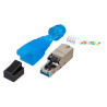 Plug cat.6a rj45 tooless schermato con copriconnettore
