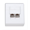 Presa a muro rj45 cat 6 esterna 2 porte, ftp, colore bianco