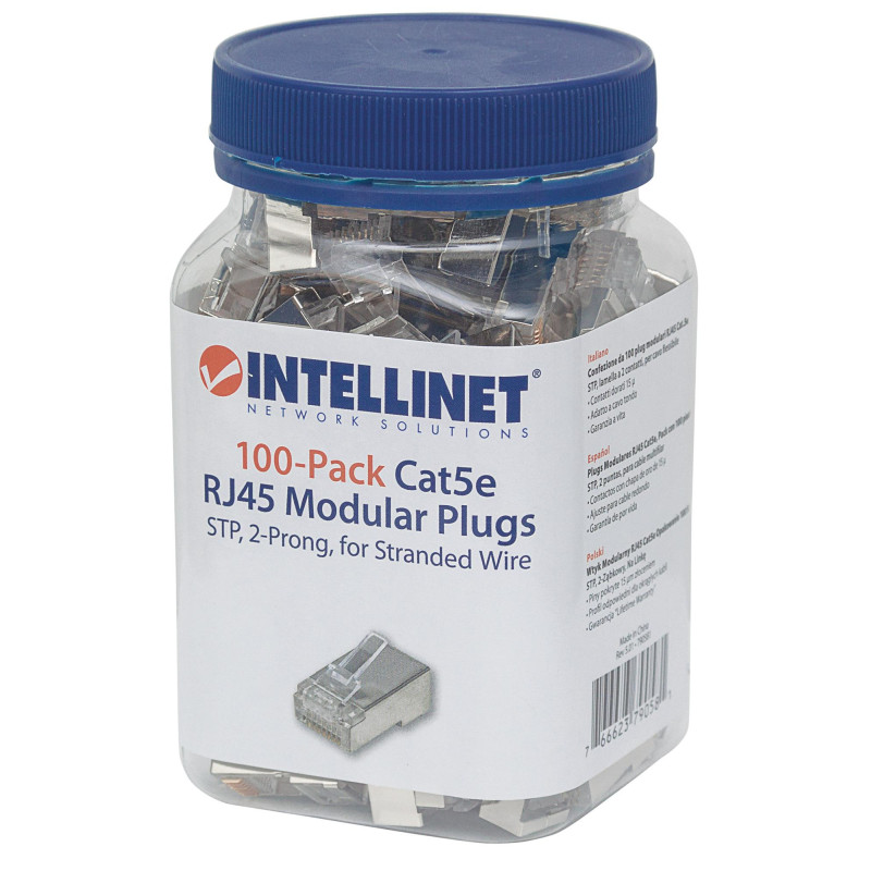 Confezione 100 plug modulari rj45 cat.5e