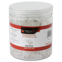 Confezione 100 plug rj45 utp per cavo rigido cat.5e