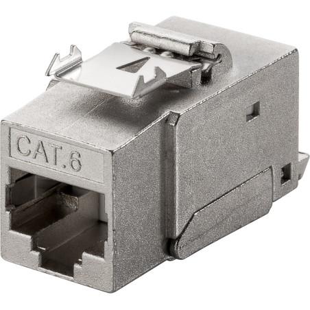 Frutto keystone rj45 f/f cat6 stp schermato 250mhz snap-in