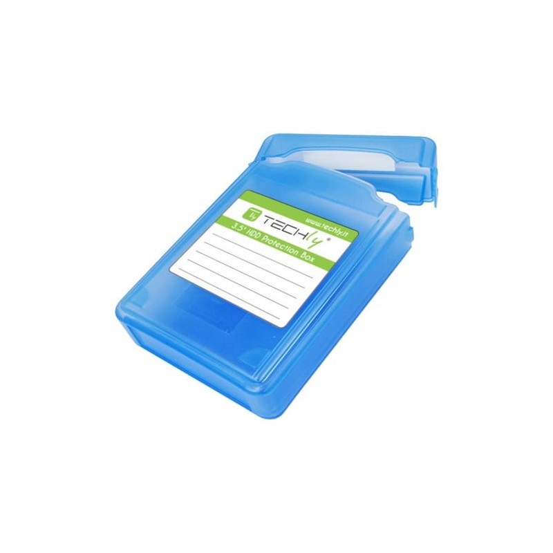 Custodia hard disk techly 3,5'' azzurro trasparente