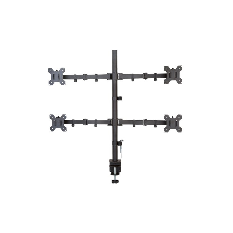 Supporto monitor techly per 4 monitor 13-27'' con morsetto