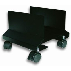 Supporto per techly computer in acciaio con ruote nero