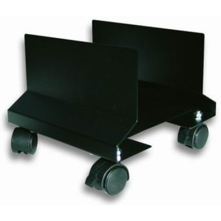 Supporto per techly computer in acciaio con ruote nero