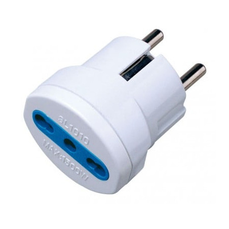 adattatore spina techly schuko a presa 10/16a bianco