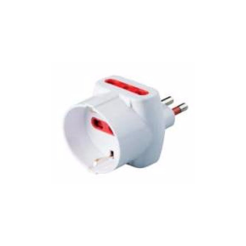 Adattatore spina rosi triplo 2p+t presa bipasso 2p+t con schuko