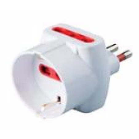 Adattatore spina rosi triplo 2p+t presa bipasso 2p+t con schuko