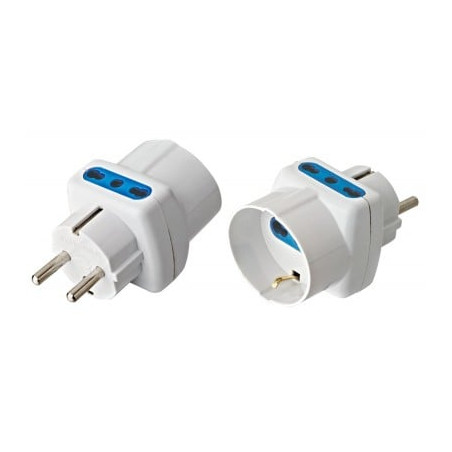 Adattatore spina rosi triplo schuko a prese bipasso con schuko