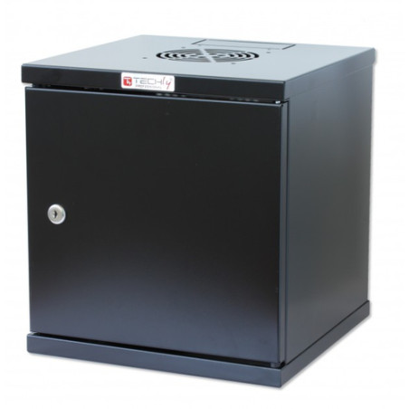 Armadio rack techly 10'' a muro 6 unitÃ  porta cieca nero