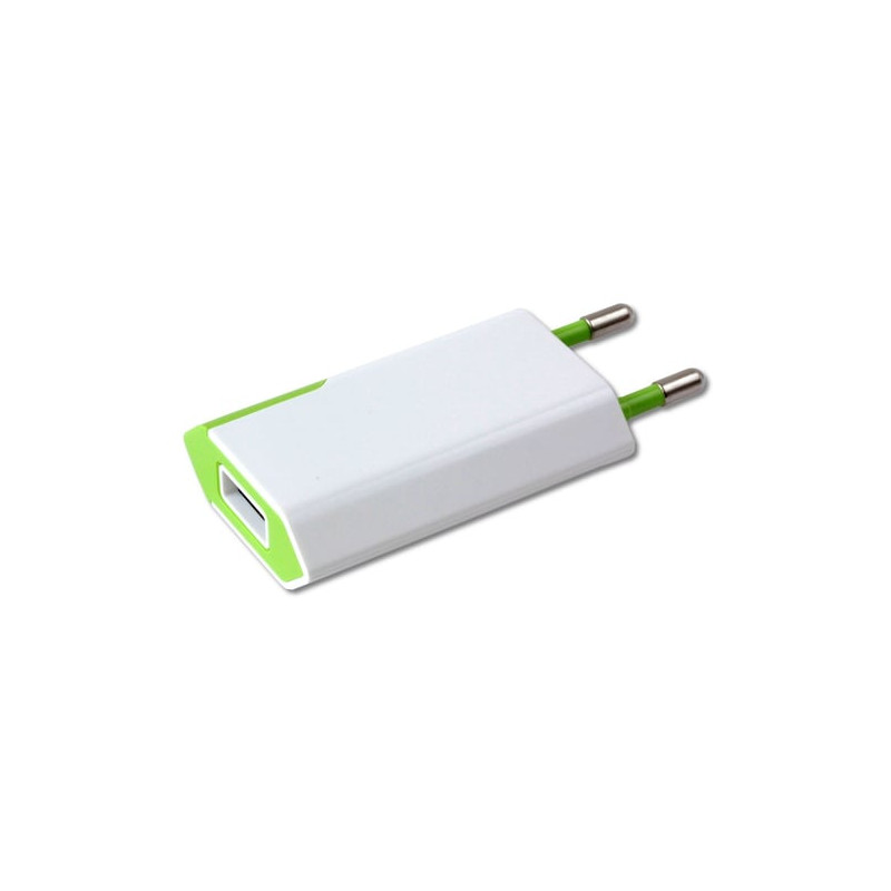 Alimentatore usb da rete techly 1a spina europea bianco/verde