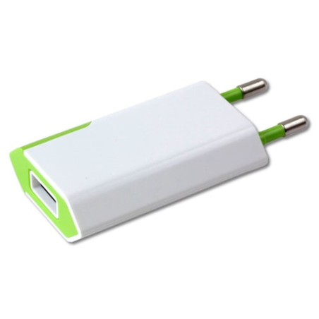 Alimentatore usb da rete techly 1a spina europea bianco/verde