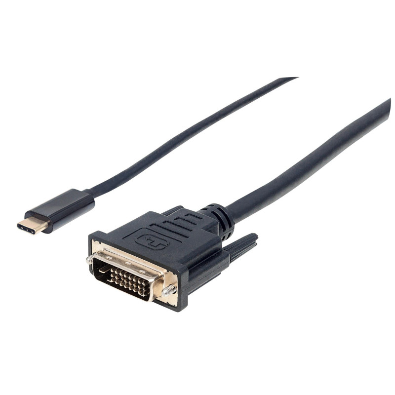 Cavo adattatore manhattan usb-c a dvi 2m nero