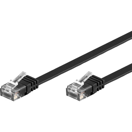 Cavo di rete techly piatto in rame cat.6 nero utp 3m