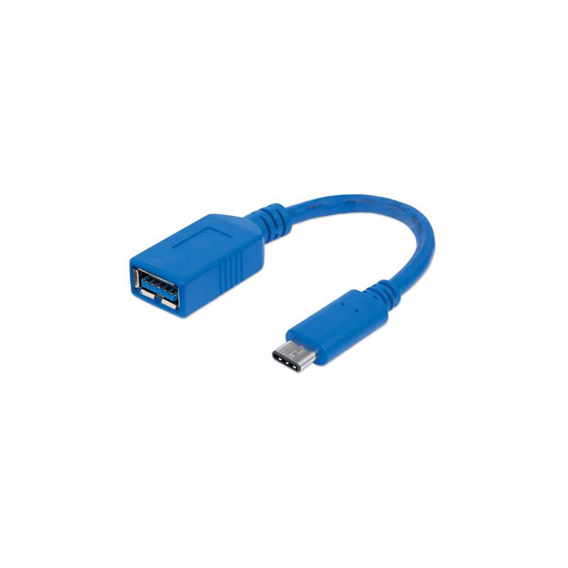 Cavo superspeed usb3.0 a femmina usb3.1 c maschio 15cm blu