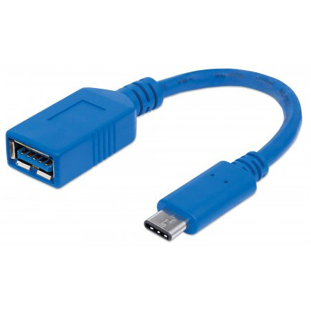 Cavo superspeed usb3.0 a femmina usb3.1 c maschio 15cm blu