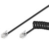 Cavo telefonico intellinet spiralato 2mt rj10 4p4c nero