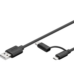 Cavo usb goobay a / micro b con adattatore usb-c