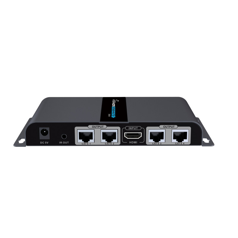 Extender splitter hdmi techly 1x4 con ir su cavo cat. 6 fino a 40