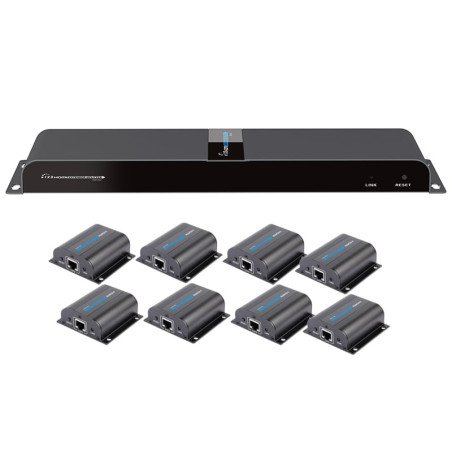Extender splitter hdmi techly 1x8 con ir su cavo cat. 6 fino a 40m