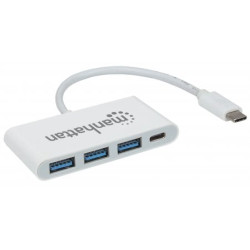Hub usb manhattan 3.1 3 porte usb a e 1 porta usb-c