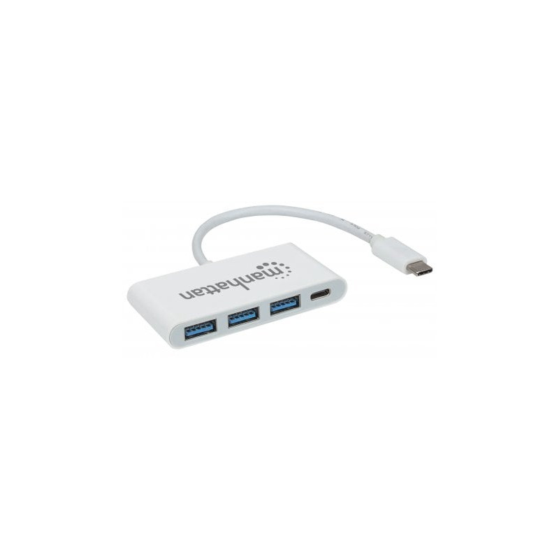 hub usb manhattan 3.1 3 porte usb a e 1 porta usb-c