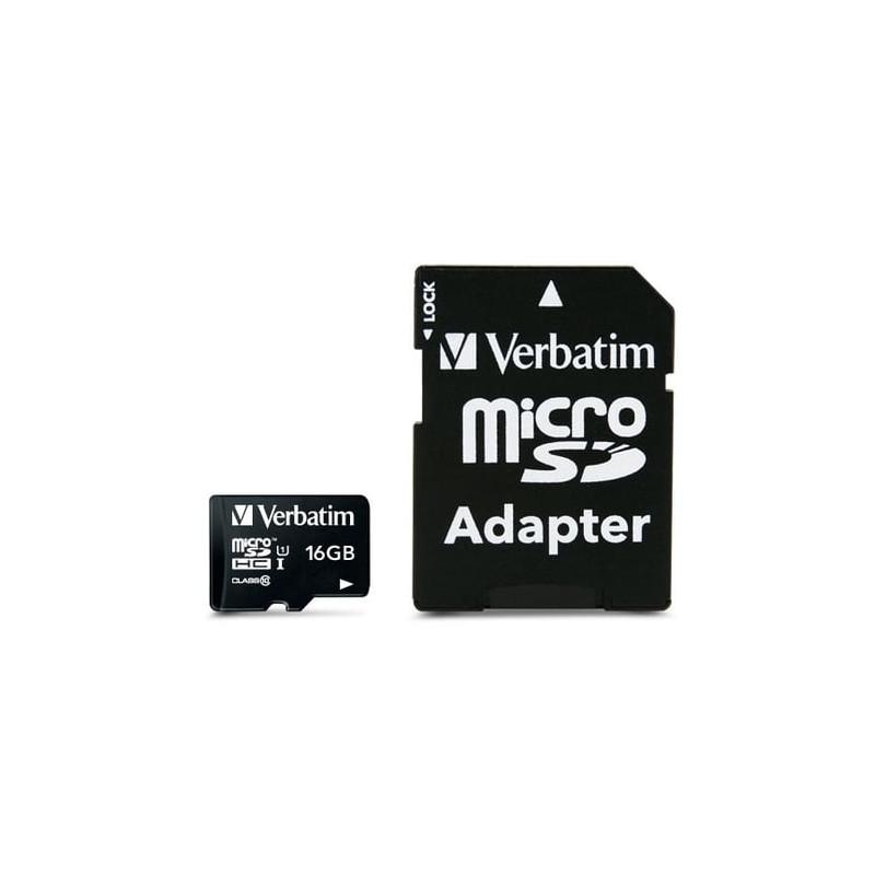 16gb scheda microsdxc verbatim con adattatore - classe 10