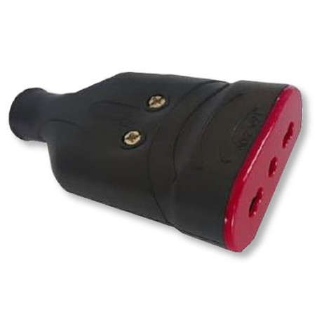 Presa mobile rosi in gomma 10/16a 250v nero
