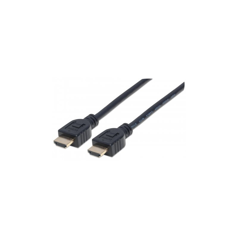 Cavo hdmi manhattan cl3 high speed con ethernet a/a m/m 5m nero