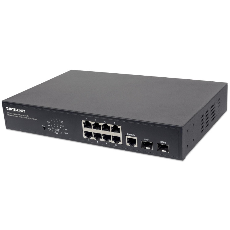 Switch intellinet gigabit ethernet 8 porte poe+ web-managed con