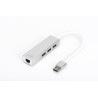 Hub usb digitus usb3.0 3 porte e adattatore gigabit lan typ a [da-70250-1]