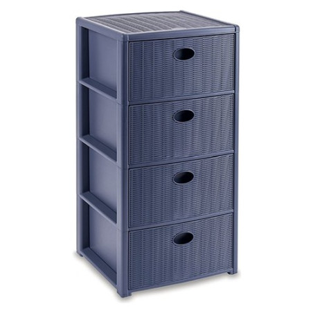 Cassettiera stefanplast 4 cassetti 40x40 h 80 blu navy