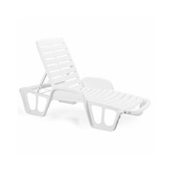 Lettino in resina progarden fisso bianco