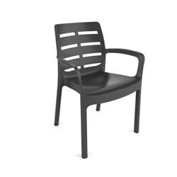 Sedia in resina progarden borne bassa antracite