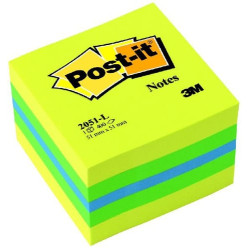 Blocco adesivo post-it 400fg minicubo 51x51mm 2051-l giallo