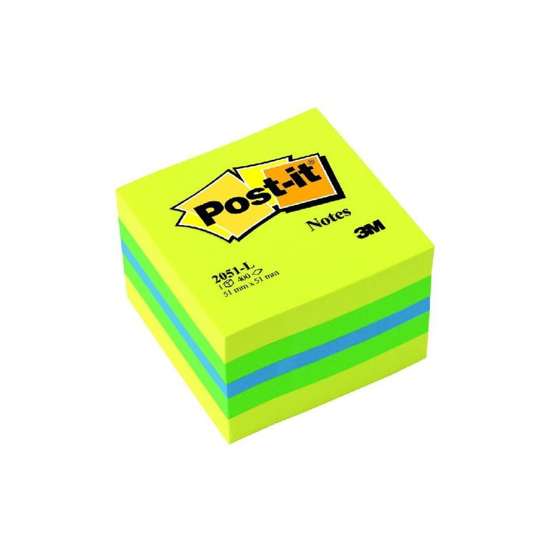 Blocco adesivo post-it 400fg minicubo 51x51mm 2051-l giallo