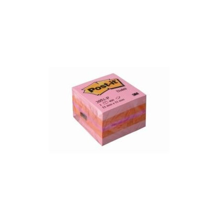 Blocco adesivo post-it 400fg minicubo 51x51mm 2051-p rosa/arancio