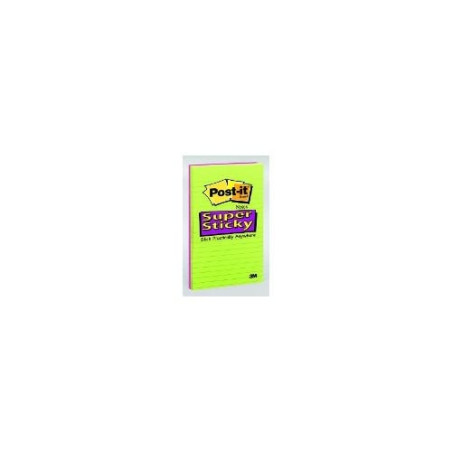 Blocco adesivo post-it 450fg super sticky 127x203mm righe ultracolor