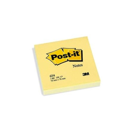 Blocco adesivo post-it 100fg canary 76x76mm 654 [23799]