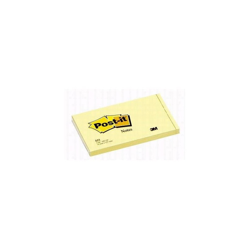 Blocco adesivo post-it 100fg giallo canary 76x127mm 655 [22903]