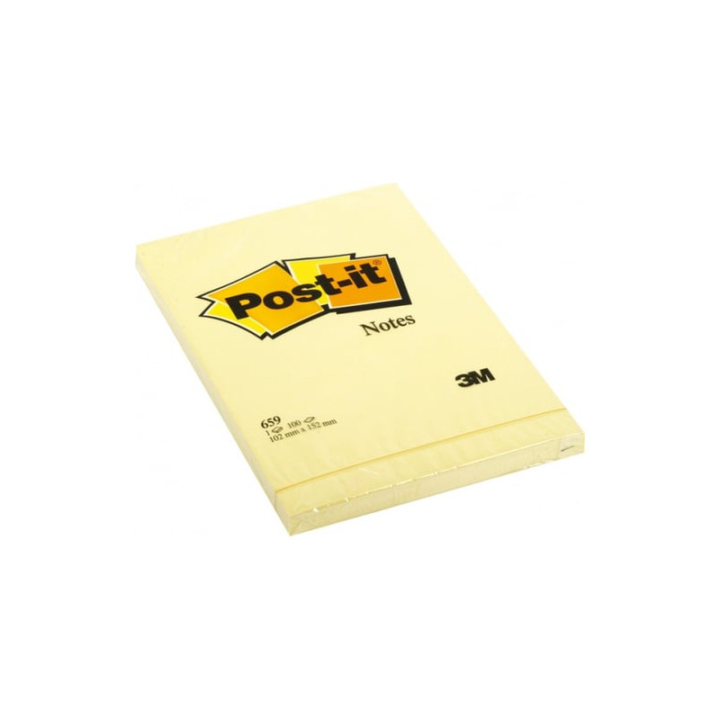Blocco adesivo post-it 100fg giallo canary 102x152mm 659 [94293]