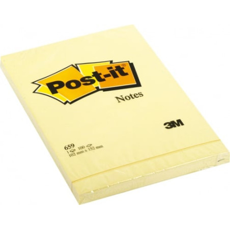Blocco adesivo post-it 100fg giallo canary 102x152mm 659 [94293]
