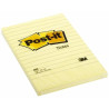 Blocco adesivo post-it 100fg giallo canary 102x152mm a righe