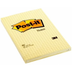 Blocco adesivo post-it 100fg giallo canary 102x152mm a quaretti
