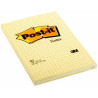 Blocco adesivo post-it 100fg giallo canary 102x152mm a quaretti