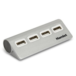 Hub usb hamlet 2.0 4 porte alluminio [xhub4020al]