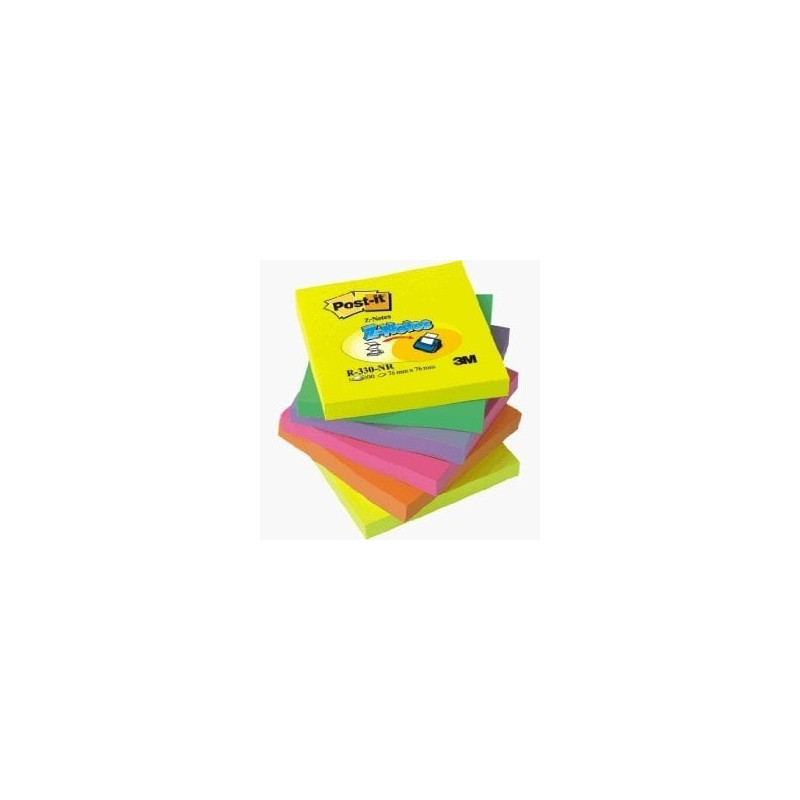 Blocco adesivo post-it 100fg super sticky z-notes 76x76mm
