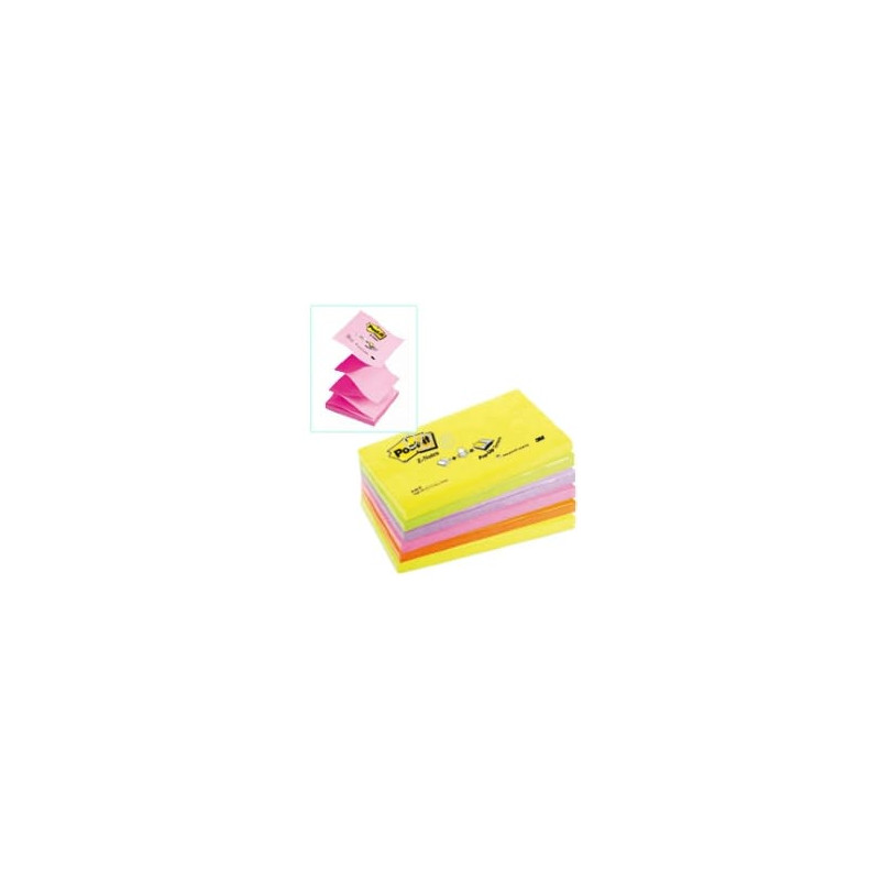 Blocco adesivo post-it 100fg super sticky z-notes 76x127mm