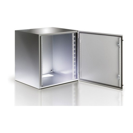 Armadio rack techly 19'' a muro 13u grigio ip65 porta vetro